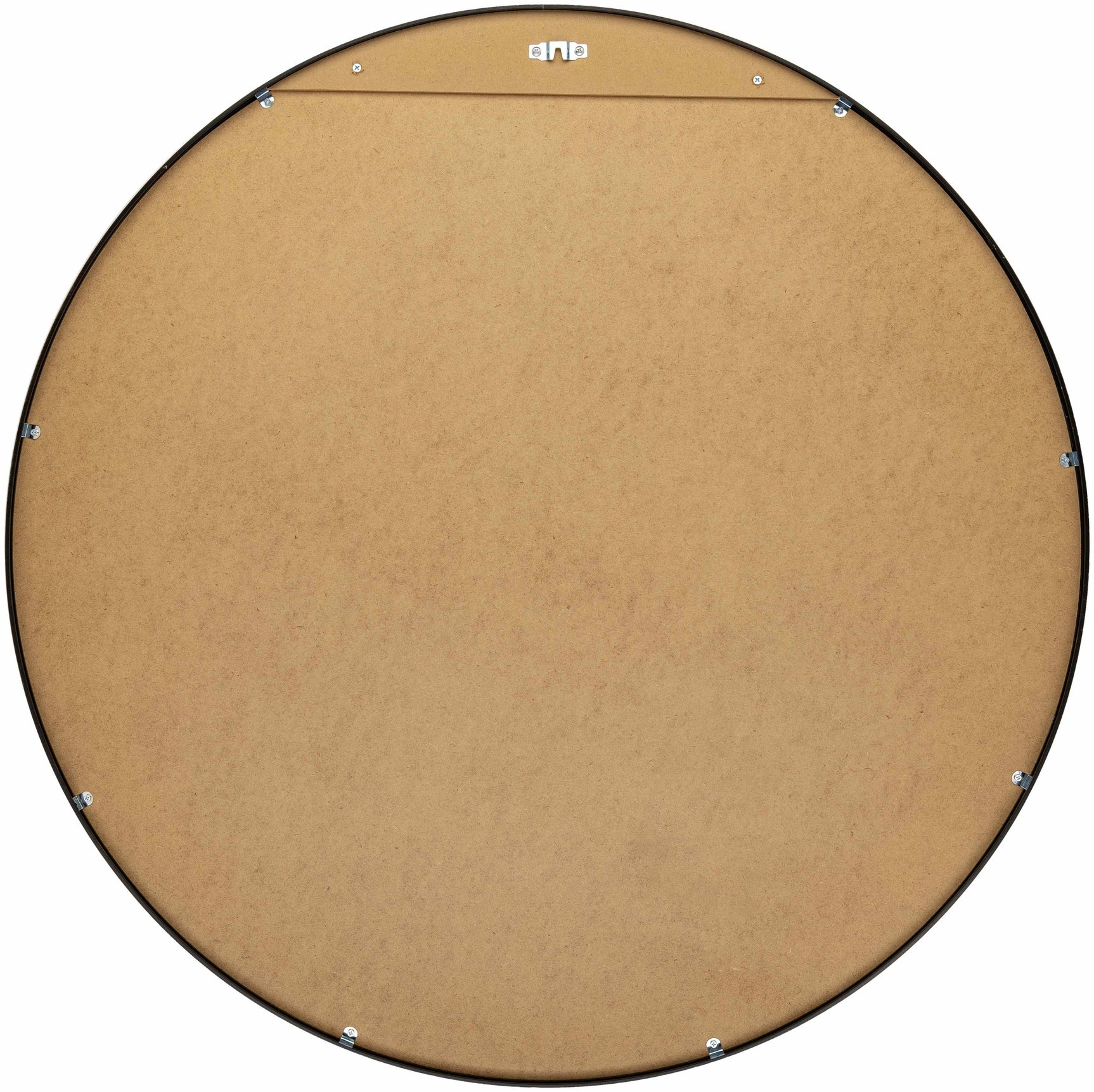 Round Mirror with Black Aluminum Frame - Ornate Home