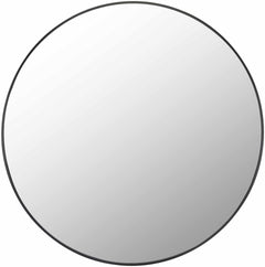 Round Mirror with Black Aluminum Frame - Ornate Home
