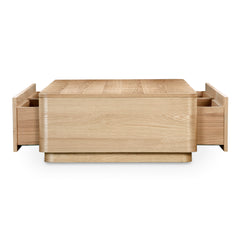 Round Natural Oak Off Coffee Table - Ornate Home