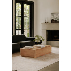 Round Natural Oak Off Coffee Table - Ornate Home