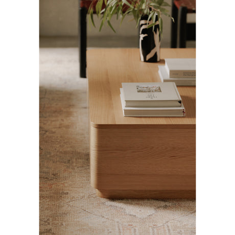 Round Natural Oak Off Coffee Table - Ornate Home