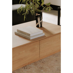 Round Natural Oak Off Coffee Table - Ornate Home