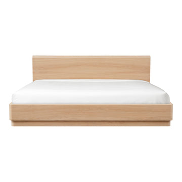 Round Off Light Oak Brown King Bed - Ornate Home