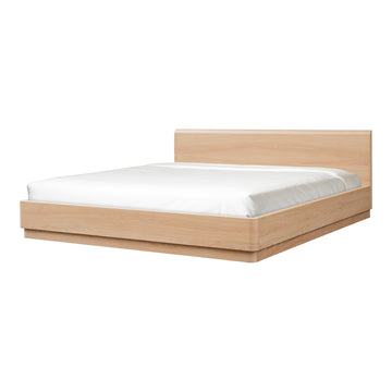 Round Off Light Oak Brown King Bed - Ornate Home