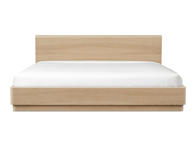 Round Off Light Oak Brown Queen Bed - Ornate Home