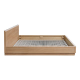 Round Off Light Oak Brown Queen Bed - Ornate Home