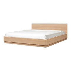 Round Off Light Oak Brown Queen Bed - Ornate Home