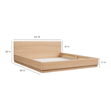 Round Off Light Oak Brown Queen Bed - Ornate Home