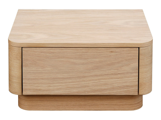 Round Off Light Oak Brown Small Nightstand - Ornate Home