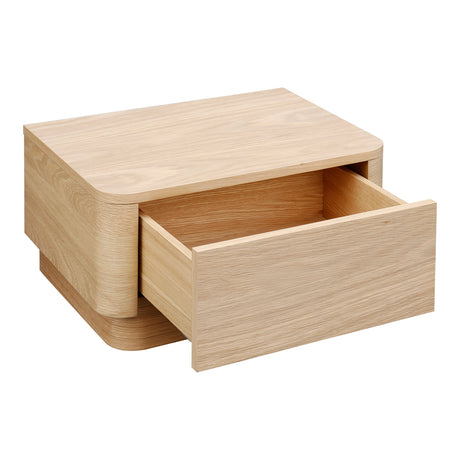 Round Off Light Oak Brown Small Nightstand - Ornate Home