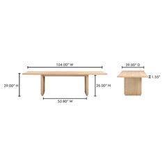 Round Off Natural Oak Large Dining Table - Ornate Home