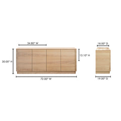 Round Off Natural Oak Sideboard - Ornate Home