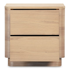 Round Off Natural Oak Tall Nightstand - Ornate Home