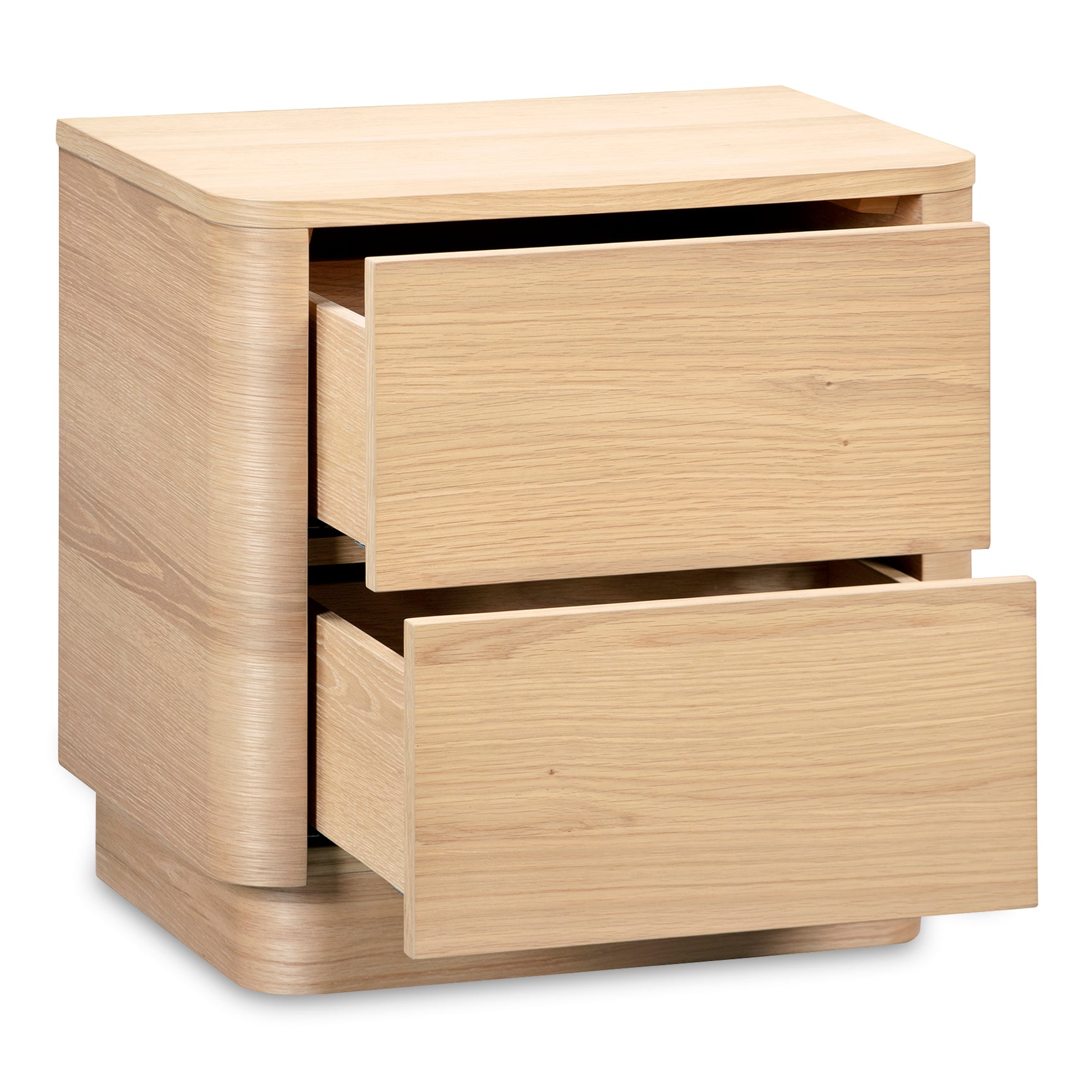 Round Off Natural Oak Tall Nightstand - Ornate Home