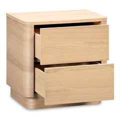 Round Off Natural Oak Tall Nightstand - Ornate Home