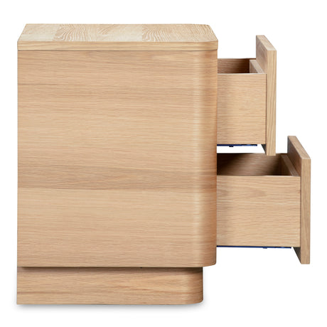 Round Off Natural Oak Tall Nightstand - Ornate Home