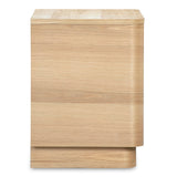 Round Off Natural Oak Tall Nightstand - Ornate Home