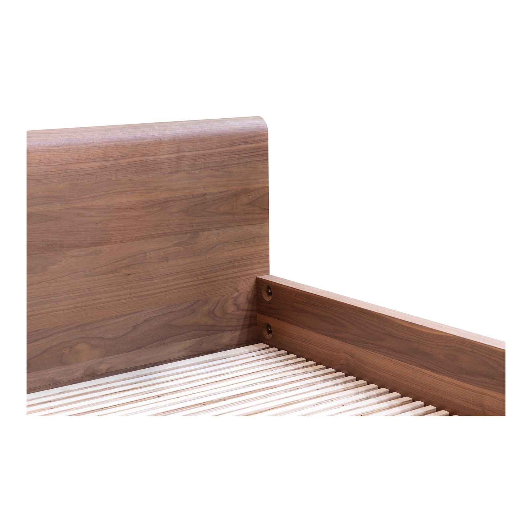 Round Off Walnut Brown King Bed - Ornate Home