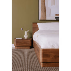 Round Off Walnut Brown King Bed - Ornate Home