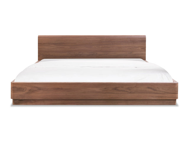 Round Off Walnut Brown Queen Bed - Ornate Home