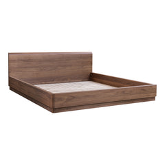 Round Off Walnut Brown Queen Bed - Ornate Home
