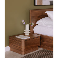 Round Off Walnut Brown Queen Bed - Ornate Home