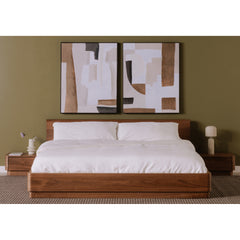 Round Off Walnut Brown Queen Bed - Ornate Home