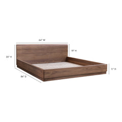 Round Off Walnut Brown Queen Bed - Ornate Home