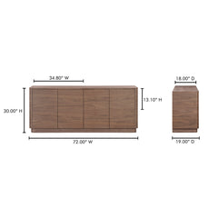 Round Off Walnut Brown Sideboard - Ornate Home