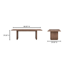 Round Off Walnut Brown Small Dining Table - Ornate Home