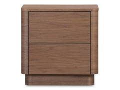 Round Off Walnut Brown Tall Nightstand - Ornate Home
