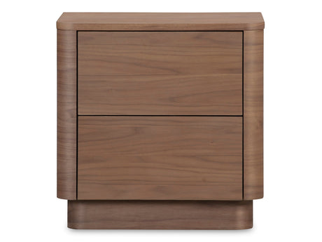 Round Off Walnut Brown Tall Nightstand - Ornate Home