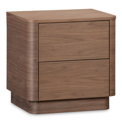 Round Off Walnut Brown Tall Nightstand - Ornate Home