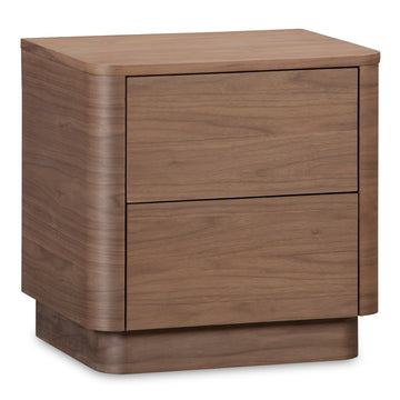 Round Off Walnut Brown Tall Nightstand - Ornate Home