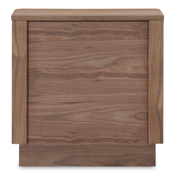 Round Off Walnut Brown Tall Nightstand - Ornate Home