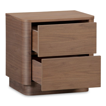 Round Off Walnut Brown Tall Nightstand - Ornate Home