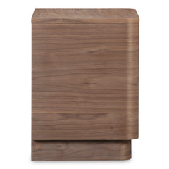Round Off Walnut Brown Tall Nightstand - Ornate Home