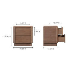 Round Off Walnut Brown Tall Nightstand - Ornate Home
