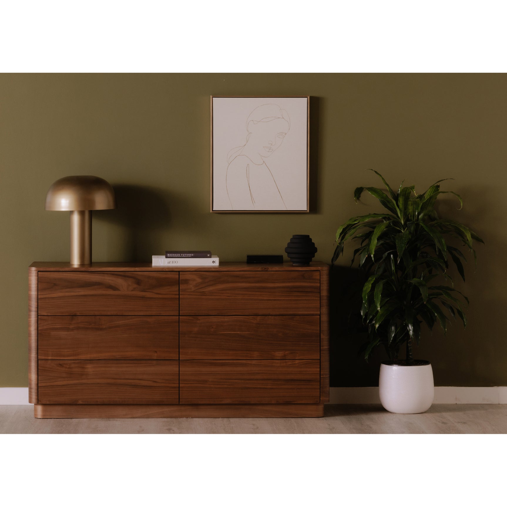 Round Off Walnut BrownDresser - Ornate Home