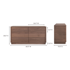 Round Off Walnut BrownDresser - Ornate Home