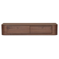 Round Off Walnut Floating Console Table - Ornate Home