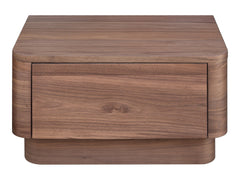 Round Off Walnut Small Nightstand - Ornate Home