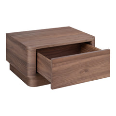 Round Off Walnut Small Nightstand - Ornate Home