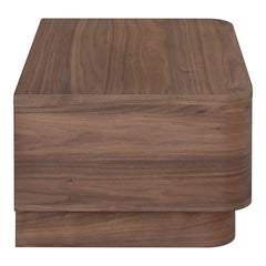 Round Off Walnut Small Nightstand - Ornate Home