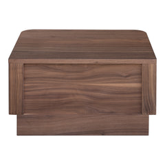 Round Off Walnut Small Nightstand - Ornate Home