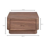 Round Off Walnut Small Nightstand - Ornate Home