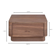 Round Off Walnut Small Nightstand - Ornate Home