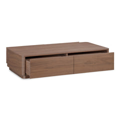 Round Walnut Brown Off Coffee Table - Ornate Home