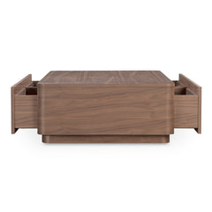 Round Walnut Brown Off Coffee Table - Ornate Home