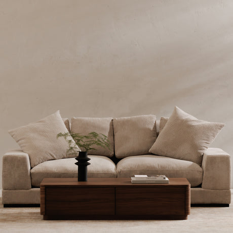 Round Walnut Brown Off Coffee Table - Ornate Home